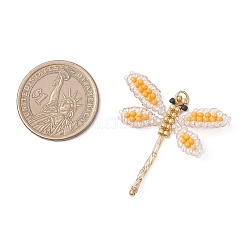 Glass Seed Beaded Dragonfly Pendants&nbsp;PALLOY-MZ00983-02