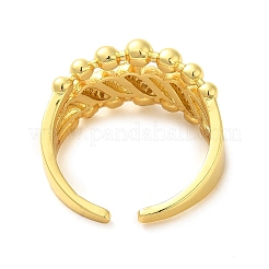 Brass Micro Pave Cubic Zirconia Cuff Rings&nbsp;RJEW-P102-11G