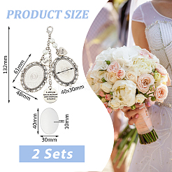 Flat Round & Heart & Oval Alloy Pendant Decorations&nbsp;HJEW-AB00498