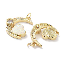 Brass Micro Pave Clear Cubic Zirconia Pendants&nbsp;KK-L213-047G