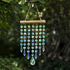 Glass Octagon Beads Suncatchers Hanging Ornaments&nbsp;PW-WG771C5-01