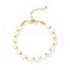 Minimalist Natural Shell & Brass Beaded Bracelets&nbsp;DG5975