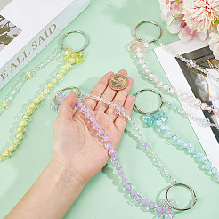 4Pcs 4 Colors Transparent Acrylic Beaded Purse Chain Strap Extenders&nbsp;HJEW-GO00104
