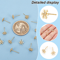 6 Pairs Clear Cubic Zirconia Snowflake Stud Earrings&nbsp;EJEW-BC0001-15
