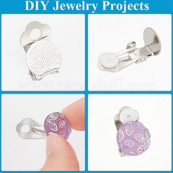 60Pcs Brass Clip-on Earring Settings&nbsp;KK-SP0001-12P