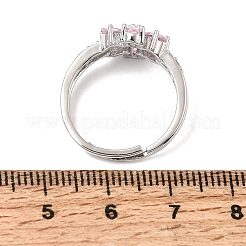 Brass Micro Pave Cubic Zirconia Cuff Open Rings&nbsp;CU-CBA5C10-03P