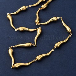 304 Stainless Steel Link Chain Necklaces for Women&nbsp;NJEW-G178-01G-02