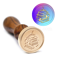 Brass Wax Seal Stamp with Handle&nbsp;AJEW-WH0184-1025