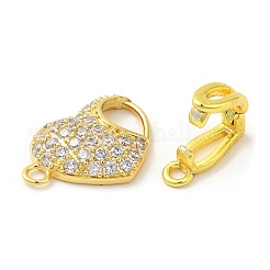 Rack Plating Brass Micro Pave Clear Cubic Zirconia Enhancer Shortener Bails&nbsp;KK-H447-10G