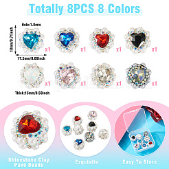 8Pcs 8 Colors Rhinestone Clay Pave Beads&nbsp;FIND-TA0006-52