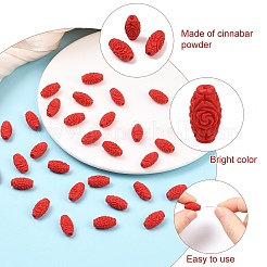 30Pcs Carved Cinnabar Beads&nbsp;CARL-YW0001-01
