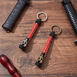 2Pcs 2 Colors Handmade Spartan Nylon Parachute Cord Keychain for Men&nbsp;KEYC-DR0001-13
