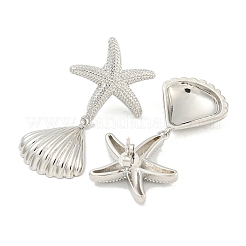 Rack Plating Brass Stud Earrings&nbsp;EJEW-N055-04P-RS