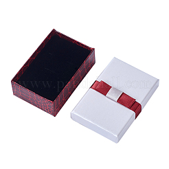 Kraft Cotton Filled Rectangle Cardboard Jewelry Set Boxes with Bowknot&nbsp;CBOX-N006-03
