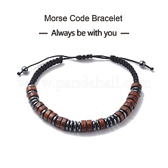 3Pcs 3 Style Morse Code Stackable Bracelets Set&nbsp;BJEW-JB08838-01