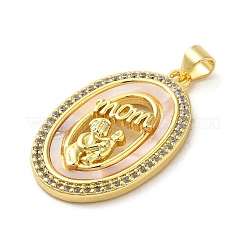 Mother's Day Brass Micro Pave Clear Cubic Zirconia Pendants&nbsp;FIND-Z041-21A