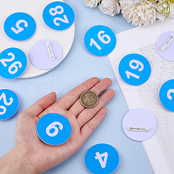 1 Set Round ABS Plastic Number 1~30 Brooches Sets&nbsp;JEWB-OC0001-02A