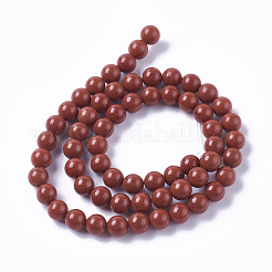 Natural Red Jasper Beads Strands&nbsp;X-G-F348-01-6mm-A