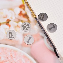 6Pcs 3 Styles 304 Stainless Steel Pet Pendants&nbsp;FIND-SZ0001-007P