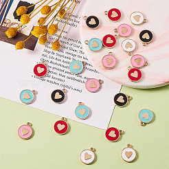 50Pcs 5 Colors Alloy Enamel Charms&nbsp;ENAM-CJ0001-86