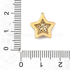304 Stainless Steel Micro Pave Cubic Zirconia Charms&nbsp;LS-STAS-I356-04G-03