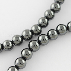 Non-magnetic Synthetic Hematite Beads Strands&nbsp;G-Q892-01-6mm