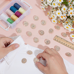 40Pcs Alloy Rhinestone Shank Buttons&nbsp;BUTT-ME0001-28LG