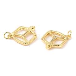 Rack Plating Brass Micro Pave Cubic Zirconia Pendants&nbsp;KK-C030-16G