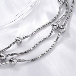 Stainless Steel Multi-strand Ball Bracelets&nbsp;LS-BJEW-L687-01P