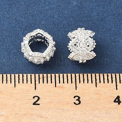 Brass Micro Pave Cubic Zirconia Rondelle European Beads&nbsp;KK-A254-11S