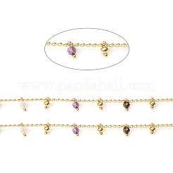 3.28 Feet Handmade Faceted Natural Mixed Stone Beaded Chains&nbsp;X-CHC-E021-02E