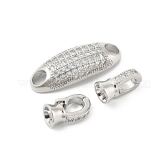 Brass Micro Pave Cubic Zirconia Fold Over Clasps&nbsp;KK-U059-15P