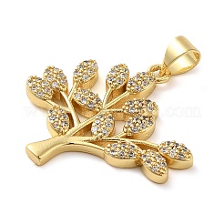 Rack Plating Brass Micro Pave Clear Cubic Zirconia Pendants&nbsp;KK-C047-11G