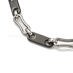 Two Tone 201 Stainless Steel Oval Link Chain Bracelet&nbsp;BJEW-B078-41BP