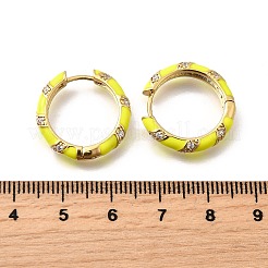 Brass Micro Pave Clear Cubic Zirconia Huggie Hoop Earrings&nbsp;EJEW-H121-22G-01