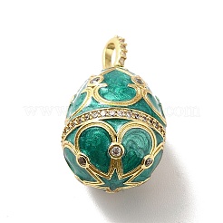 Rack Plating Brass Micro Pave Cubic Zirconia Enamel Pendants&nbsp;X-KK-M230-11G