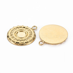 Ion Plating(IP) 304 Stainless Steel Pendant Enamel Settings&nbsp;STAS-N097-108LG-NR