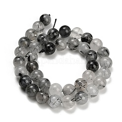 Natural Black Tourmalinated Quartz Beads Strands&nbsp;GG-CBA20C8-A01-10mm