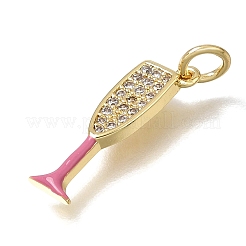 Brass Micro Pave Clear Cubic Zirconia Pendants&nbsp;CU-CBAEEA8-15G