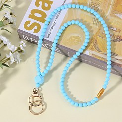 Silicone Beaded ID Card Neck Straps&nbsp;NJEW-SW00025-03