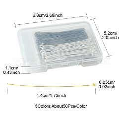 250Pcs 5 Colors Brass Ball Head Pins&nbsp;KK-FS0001-42