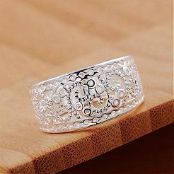 Vintage Elegant Fashion Style Brass Hollow Out Metal Rings&nbsp;RJEW-EE0002-006P-D