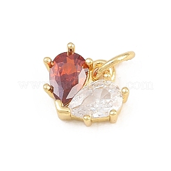 Valentine's Day Brass Micro Pave Red Cubic Zirconia Pendants&nbsp;KK-E798-10D-G