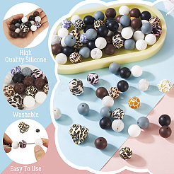 80Pcs Food Grade Eco-Friendly Silicone Focal Beads&nbsp;SIL-TA0002-66