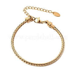 304 Stainless Steel Wheat Chains Bracelets for Women&nbsp;BJEW-A158-02A-G
