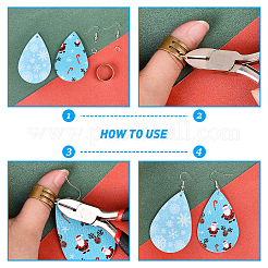DIY 12Pairs Christmas Themed PU Leather Earring Making Kits&nbsp;DIY-FH0002-29