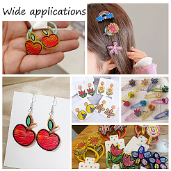 24Pcs 4 Style Transparent Acrylic Pendants&nbsp;MACR-CA0001-13