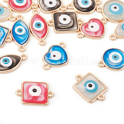 32Pcs 16 Styles Evil Eye Zinc Alloy Epoxy Resin Connector Charms&nbsp;ENAM-TA0001-33