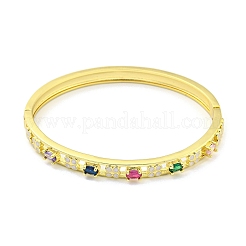 Brass Enamel Hollow Hinged Bangles&nbsp;BJEW-Z062-23G
