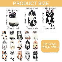 30Pcs 15 Styles Acrylic Pendants&nbsp;OACR-YW0002-64